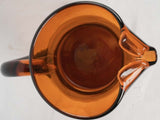 Vintage blown glass pitcher - amber 8"