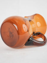 Vintage blown glass pitcher - amber 8"