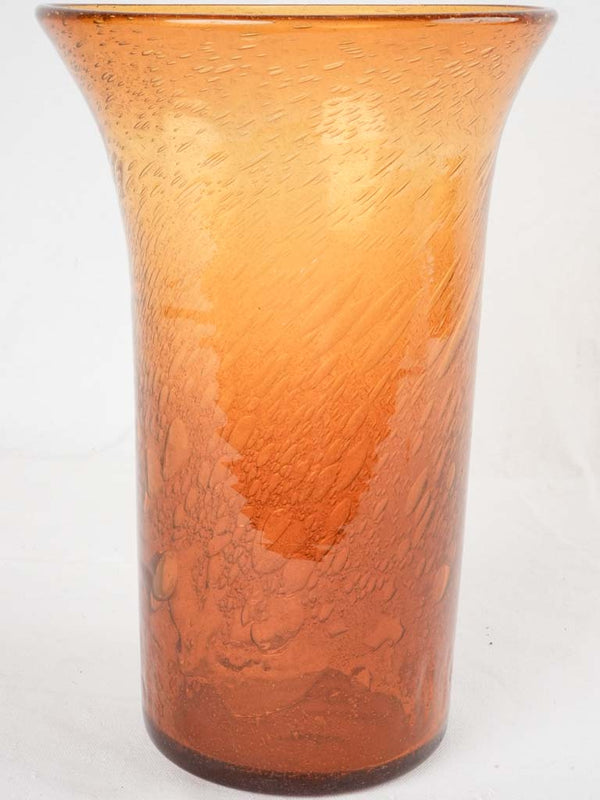 Large blown glass vase from Biot - amber 14½"
