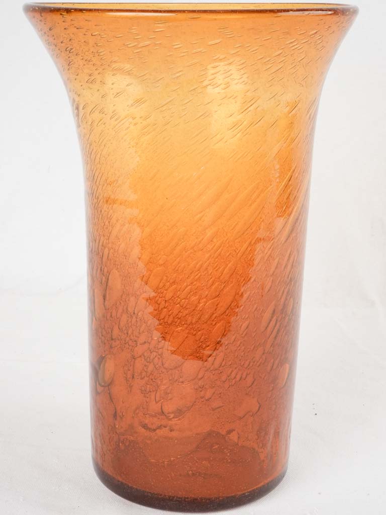 Large blown glass vase from Biot - amber 14½"