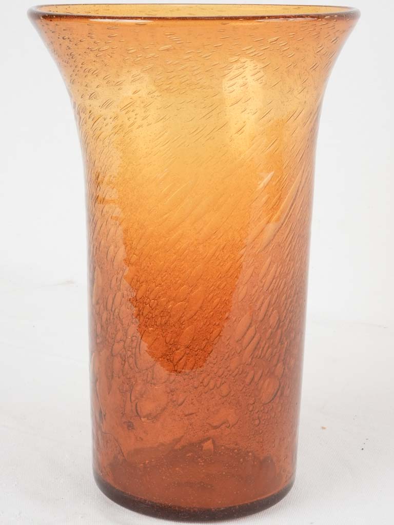 Large blown glass vase from Biot - amber 14½"