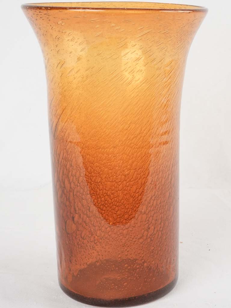 Large blown glass vase from Biot - amber 14½"