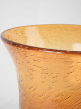 Hand-cut base amber vase