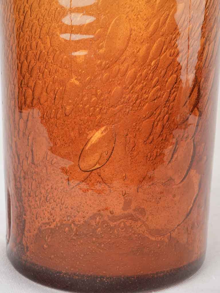 Large blown glass vase from Biot - amber 14½"