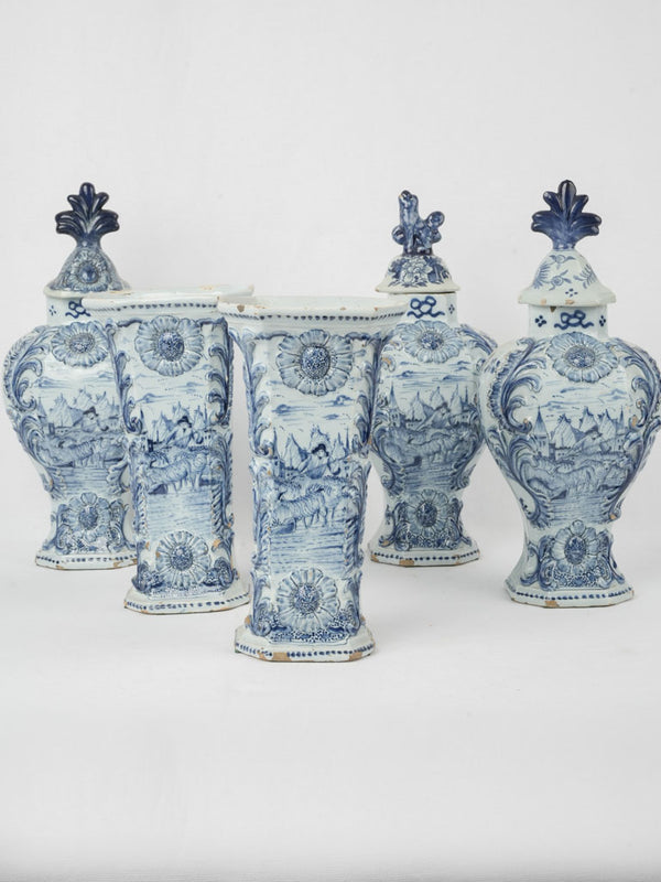 Antique Dutch Delft blue vases