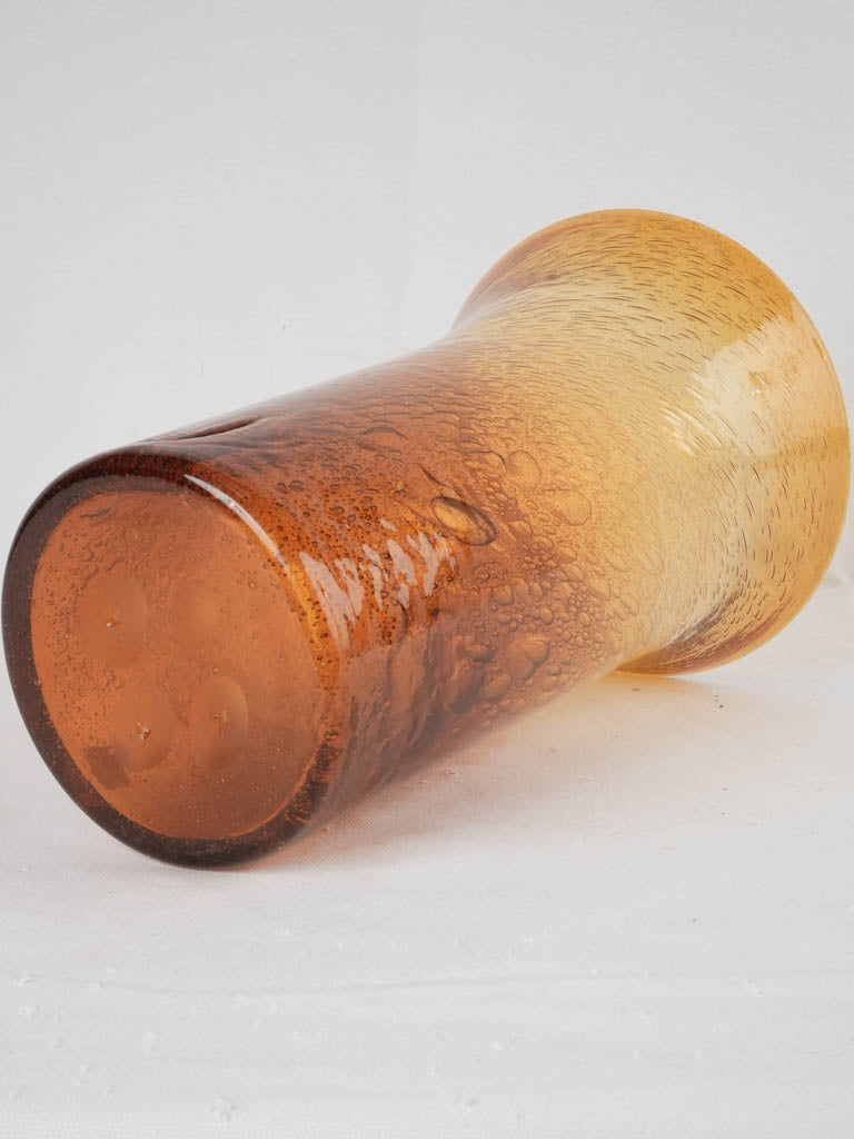 Large blown glass vase from Biot - amber 14½"