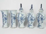 Traditional Delft blue lidded urns