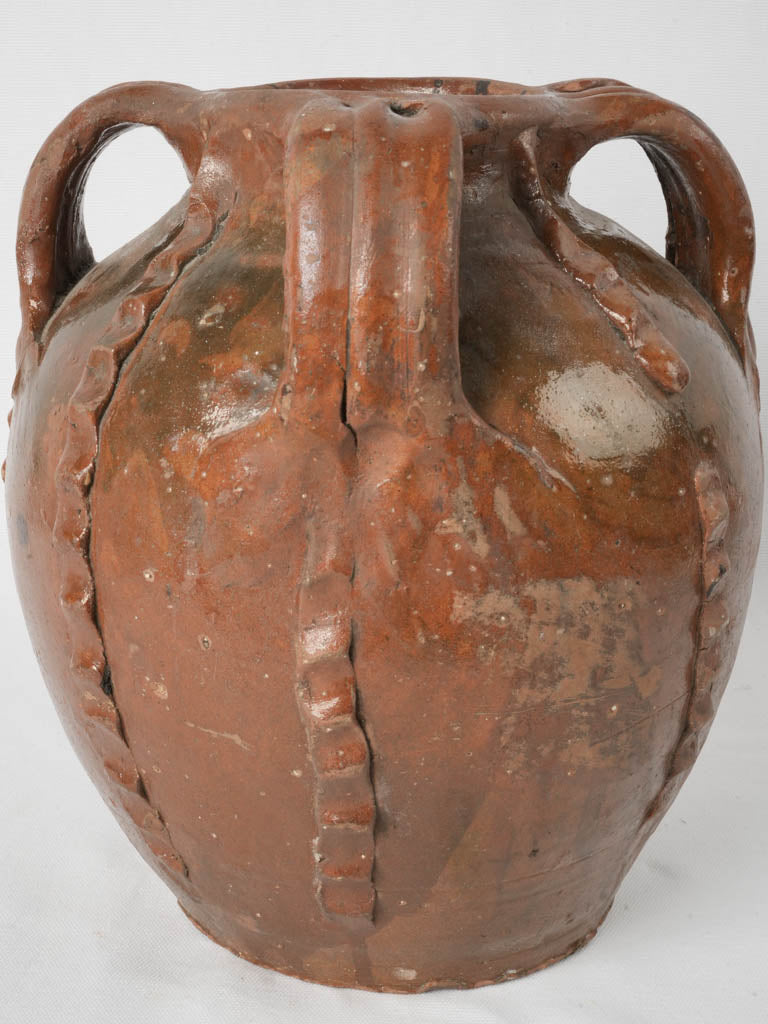 Unique doigtier ornamented walnut oil jar