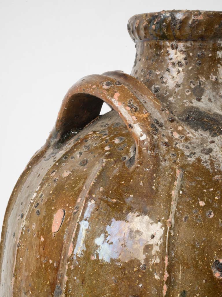Handcrafted 19th-century French glazed jar