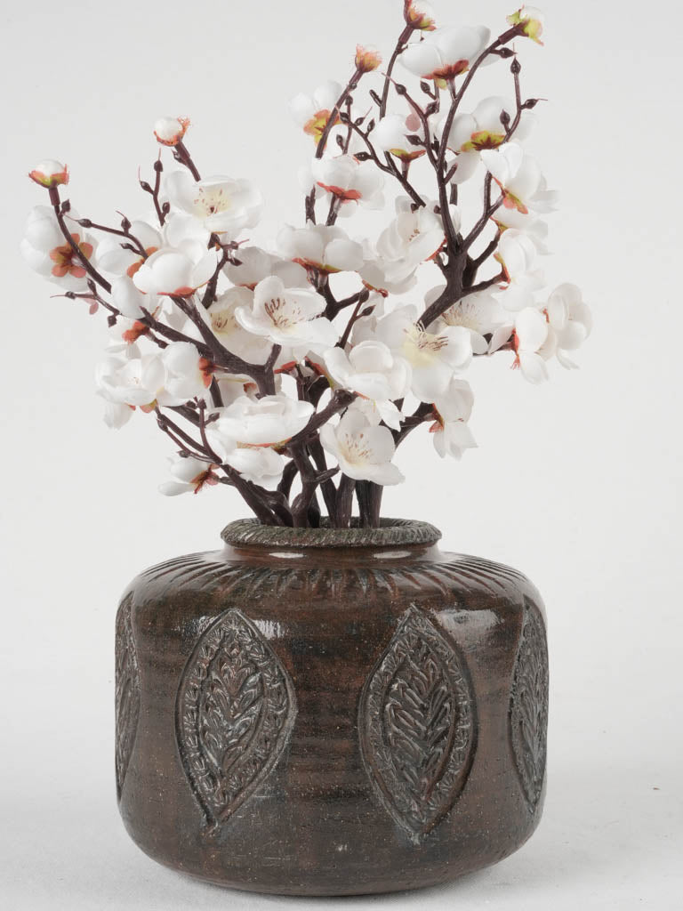 Textured brown handmade vase