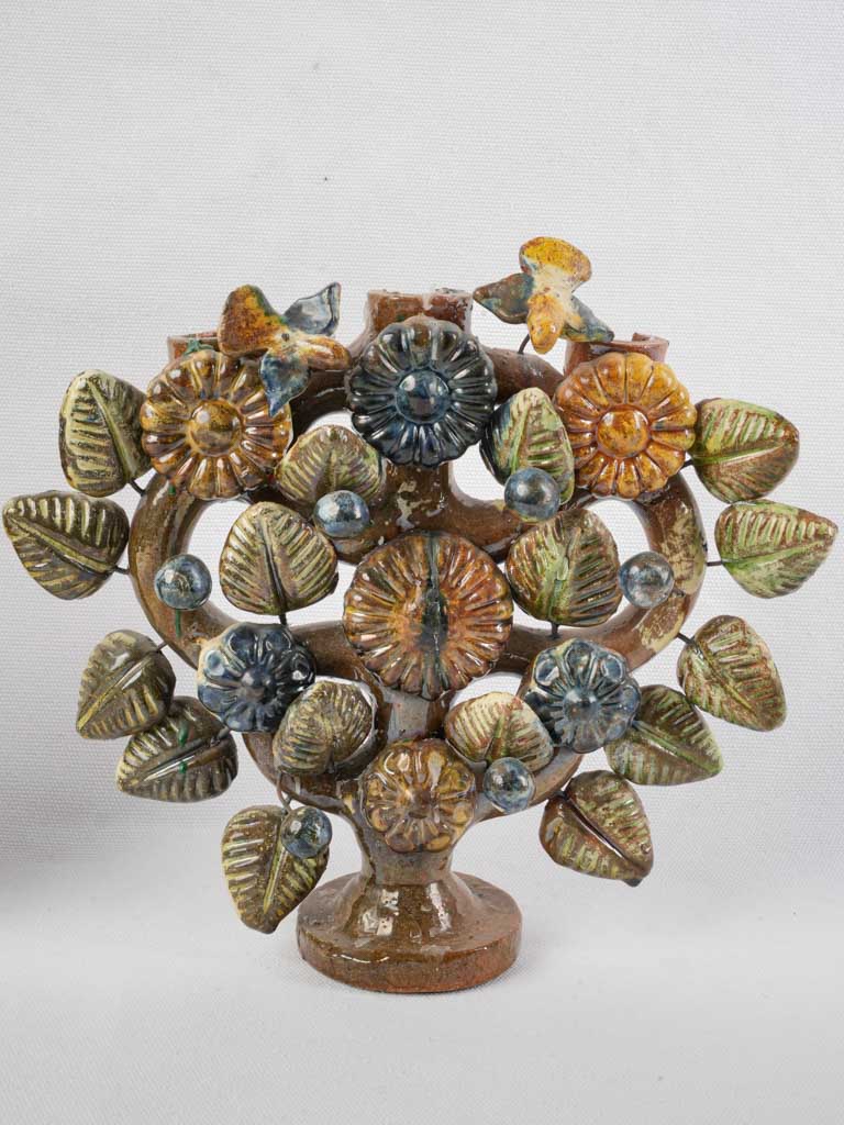 Vibrant glazed ceramic candle holder  