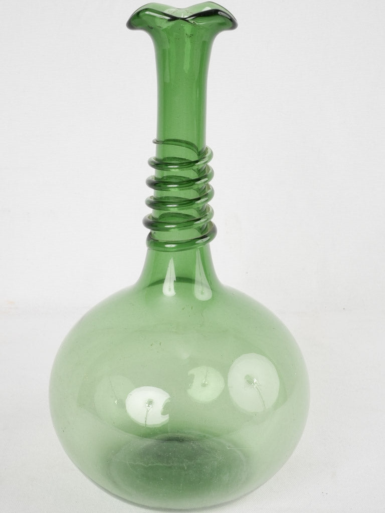 1940s blown glass vase - green 15"