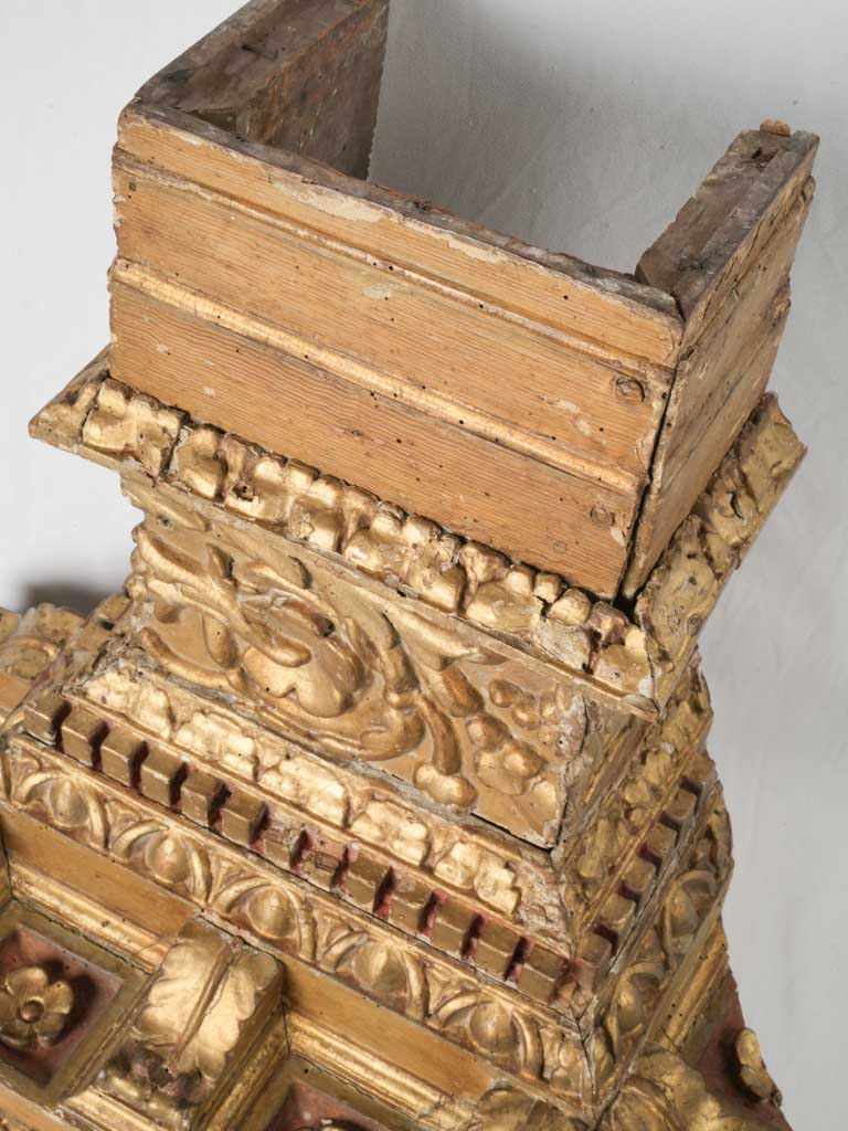 Ornate gilded marble wall console