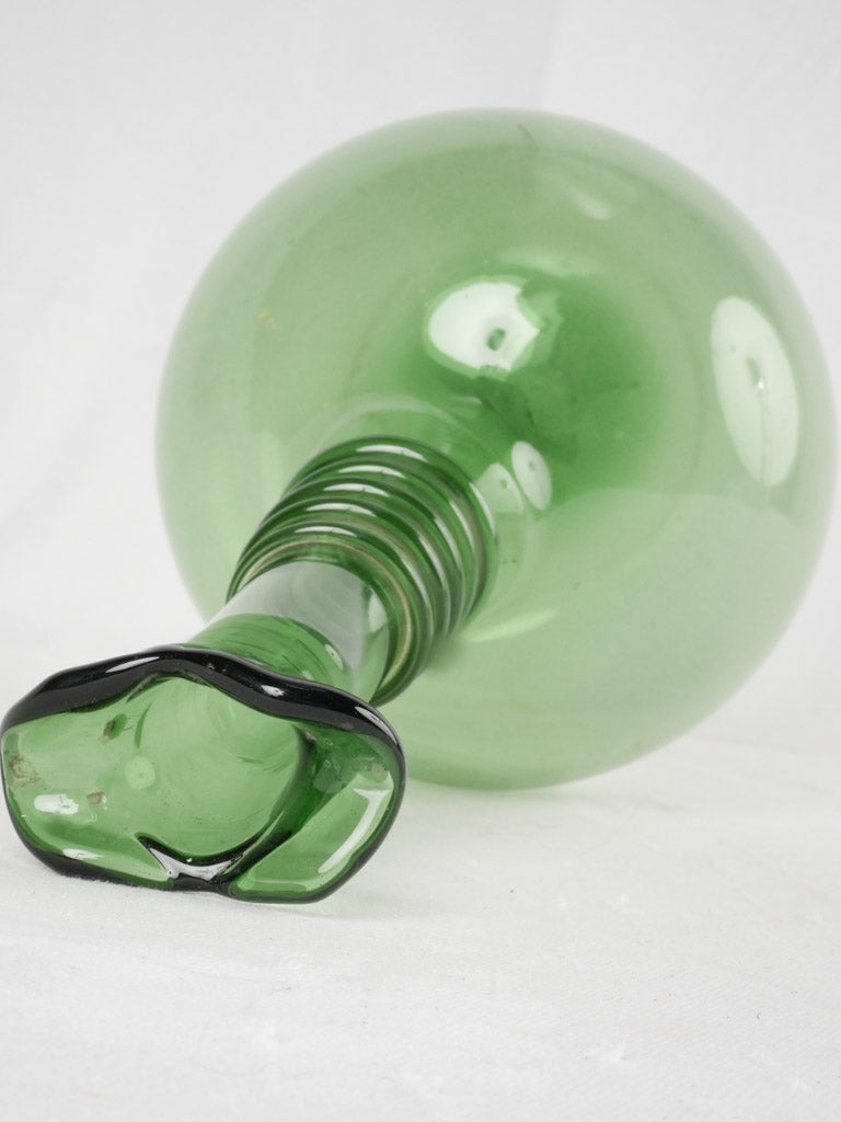 1940s blown glass vase - green 15"