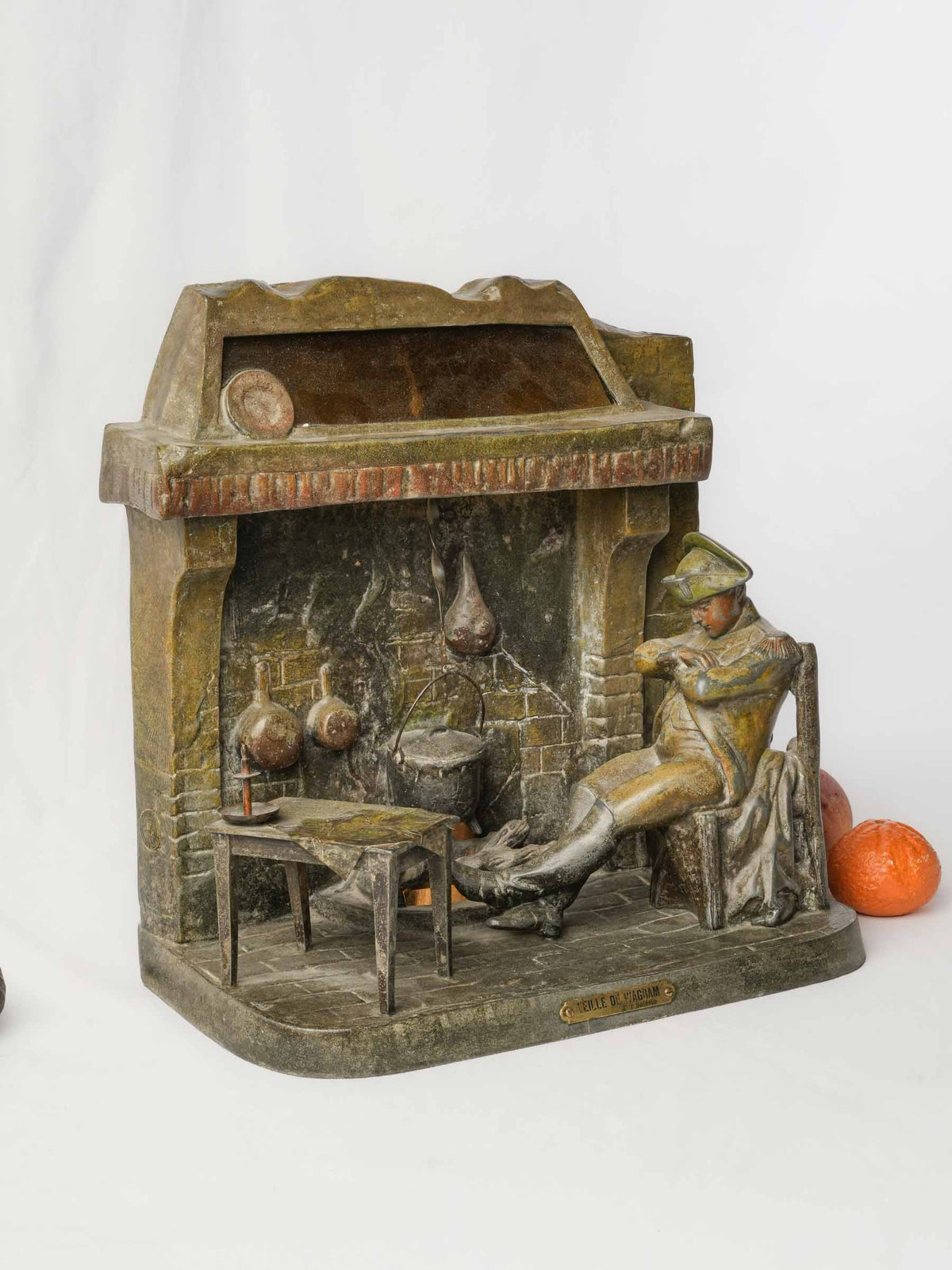 Early 20th-Century French Figural Nightlight of Napoleon, “The Eve of Wagram”  - 14½" x 14¼"