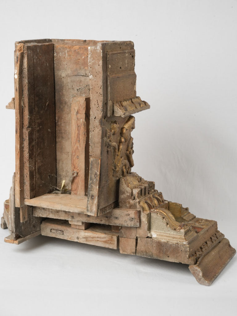 Antique wooden wall console base