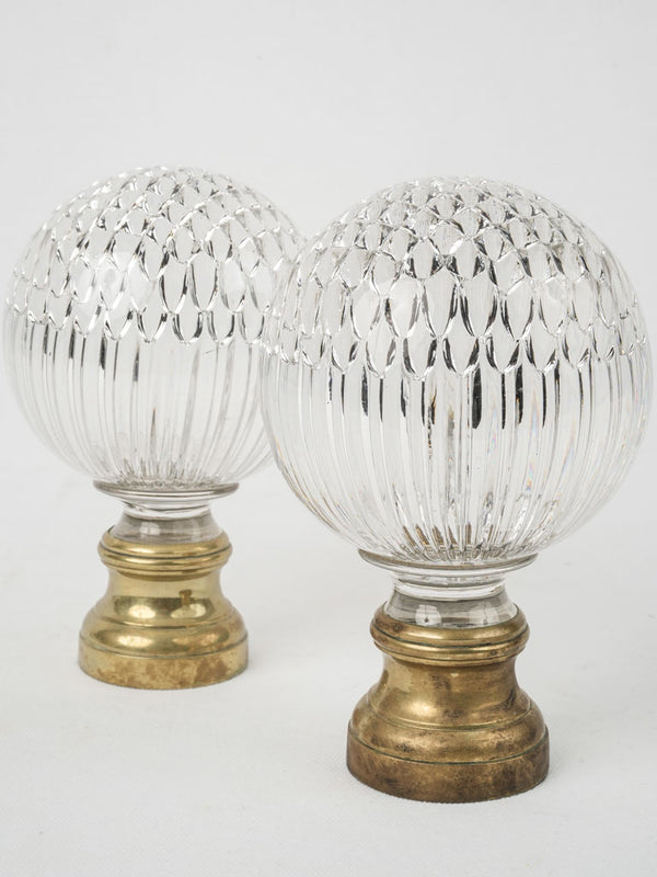 Rare, stunning Lalique crystal staircase finials