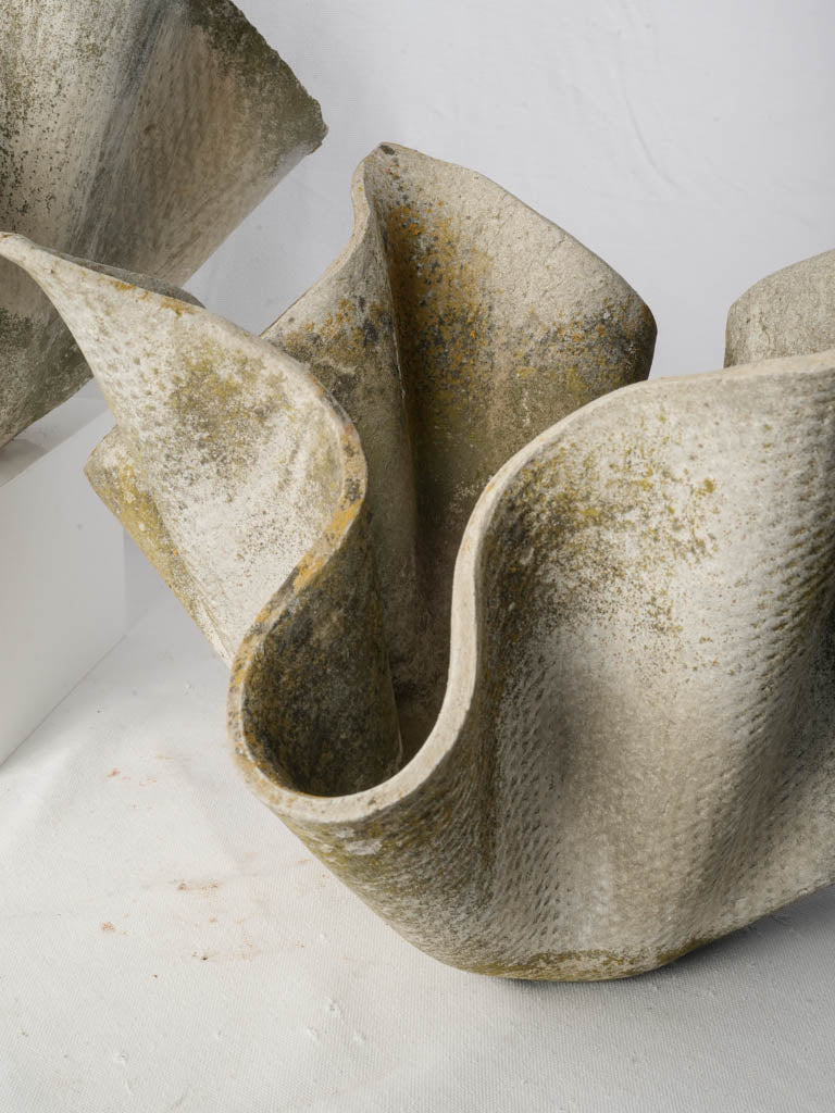 Textured lichen-patina garden décor  