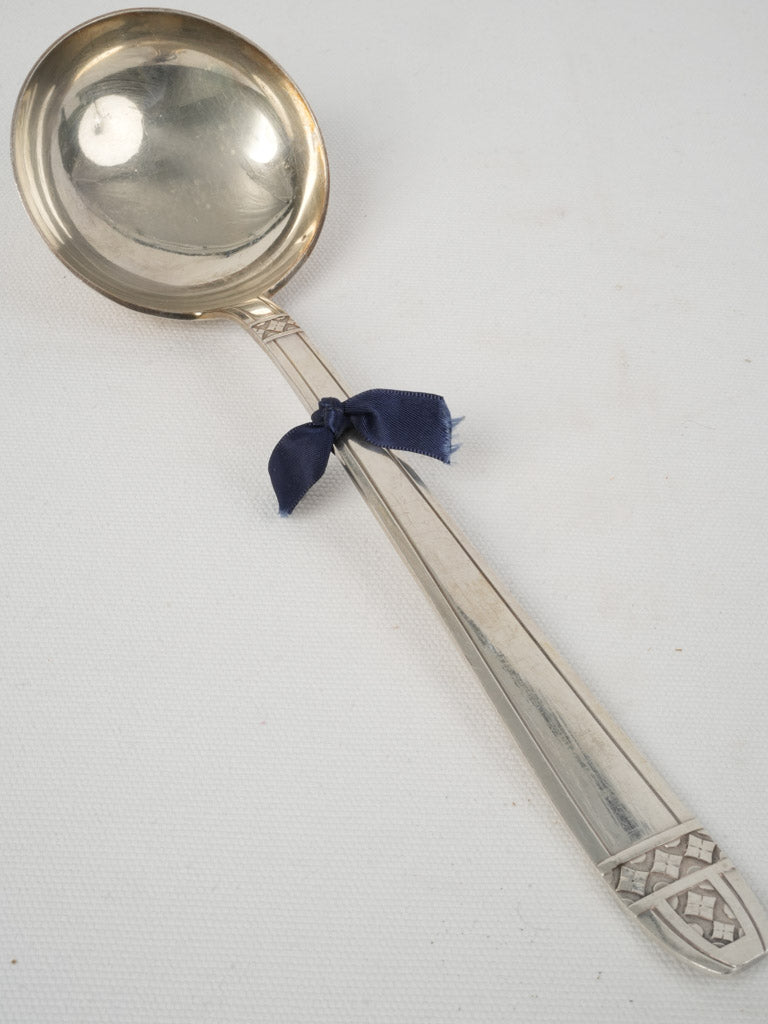 Geometric Art Deco Silver-Plated Ladle