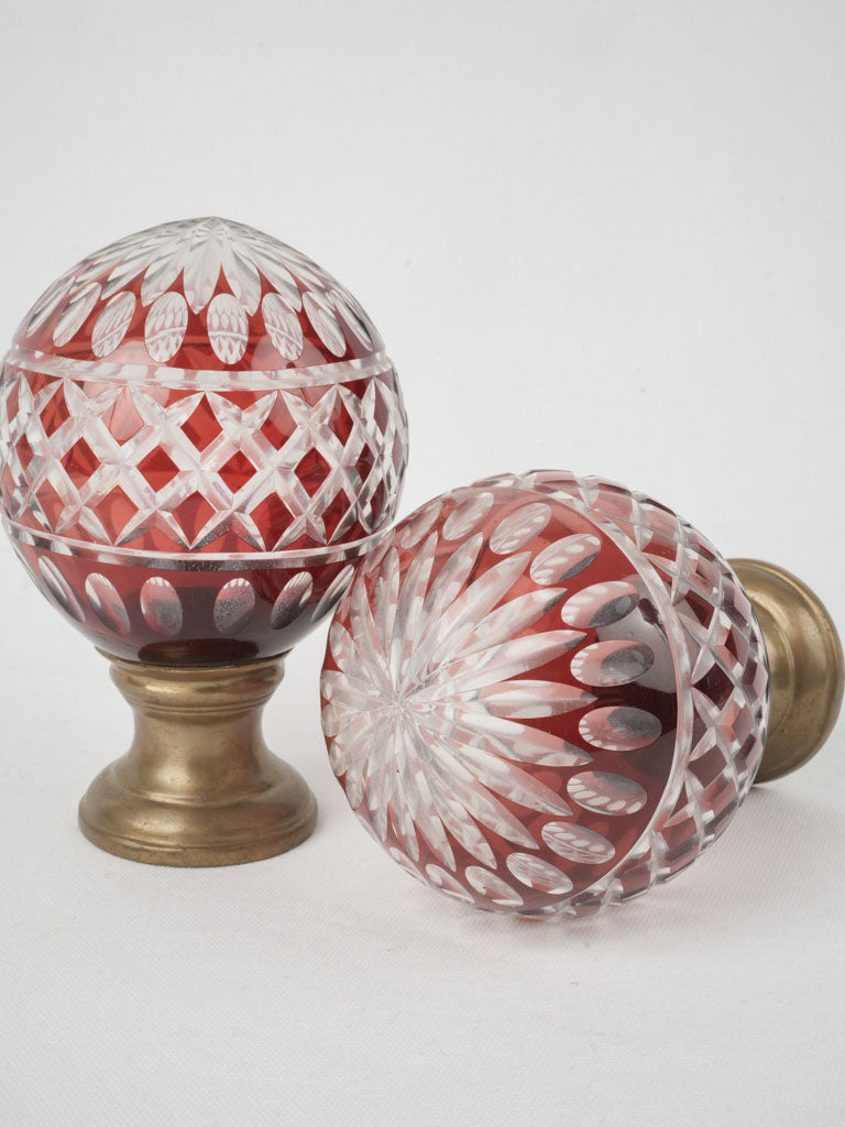 Luxurious, antique maroon balustrade sphere