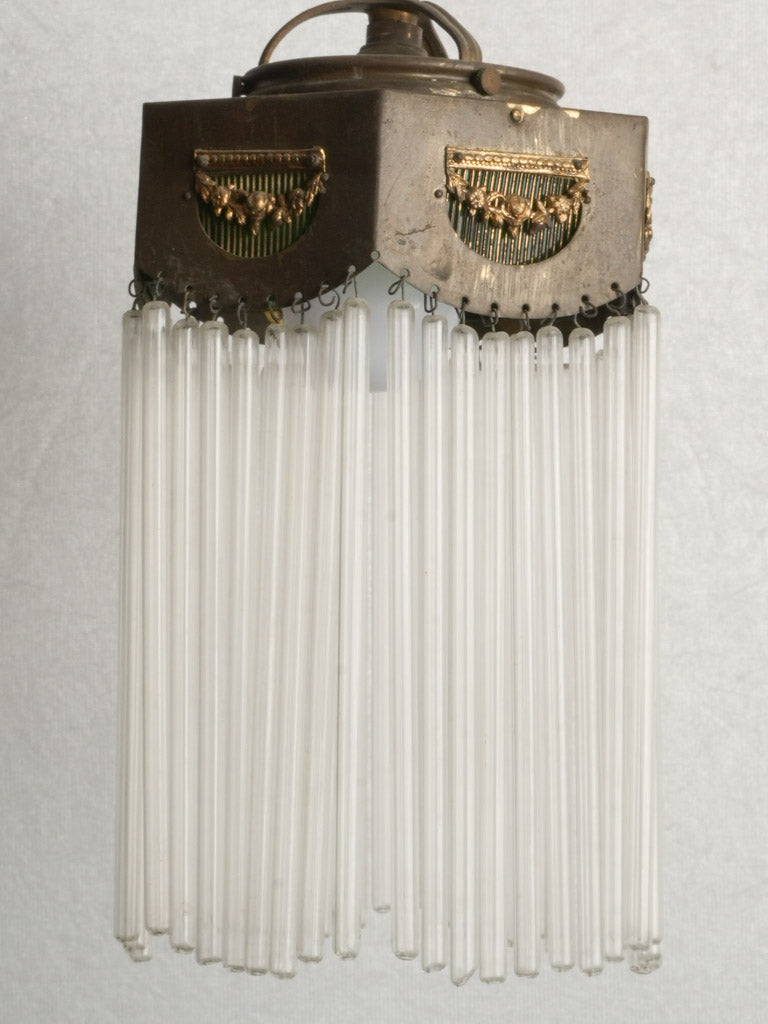 Vintage neoclassical glass rod fixture