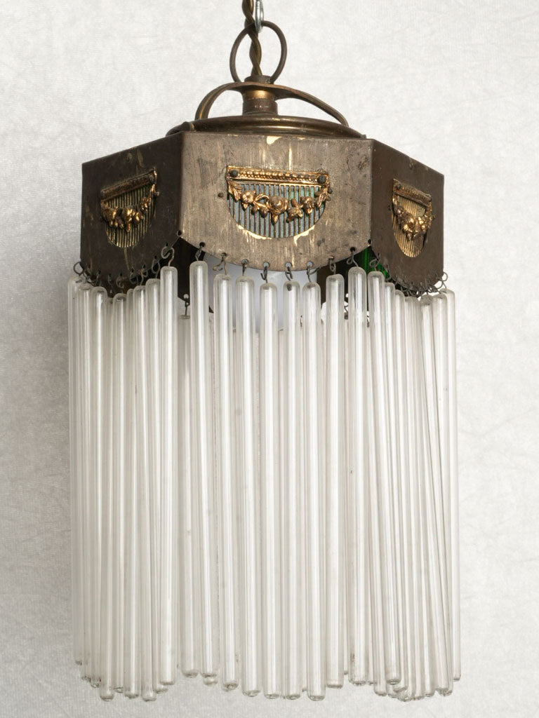 Elegant aged brass pendant light