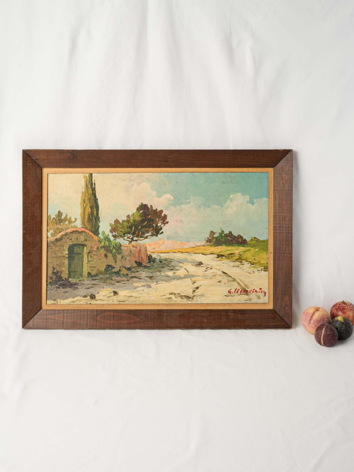 Mid-20th-Century Oil on Panel - Provençal Landscape by Guy Le Florentin - 19¼" x 29¼"