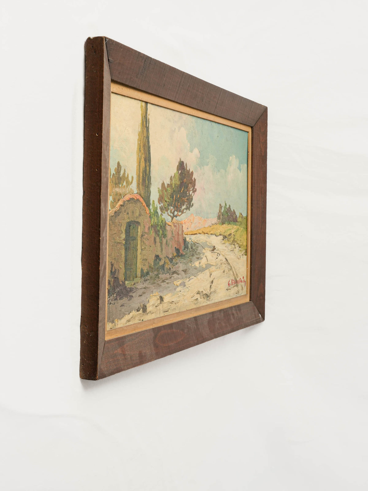 Mid-20th-Century Oil on Panel - Provençal Landscape by Guy Le Florentin - 19¼" x 29¼"