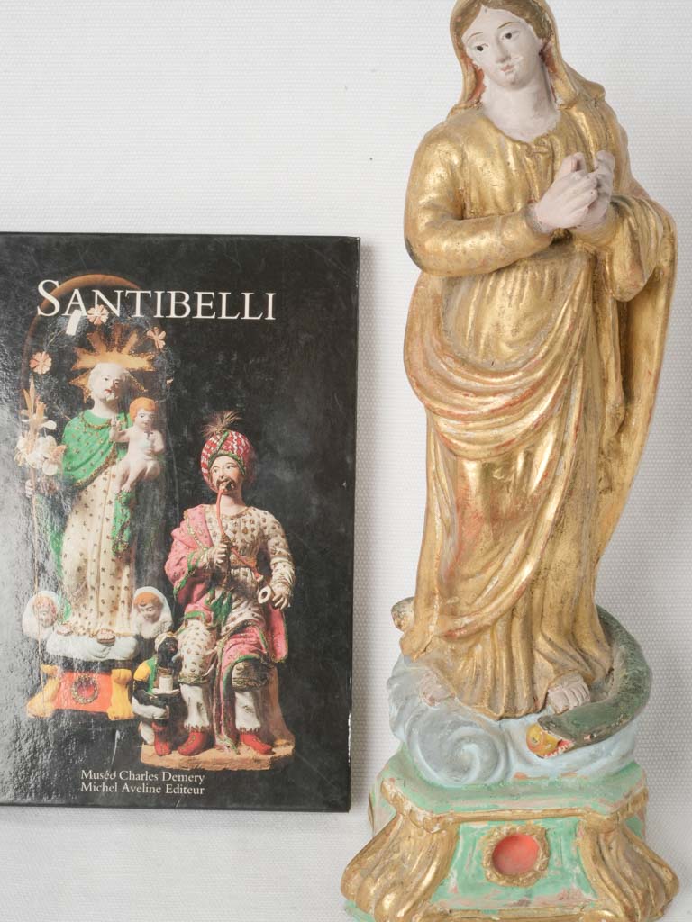 Marseille religious statuette with hand-painted finish