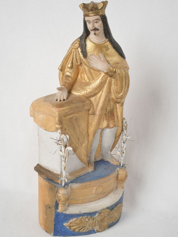 Santibelli antique religious statuette of a king - crèche 13¾"
