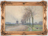 Late 19th / early 20th century gouache landscape - Joseph Lesage - 19" x 26"