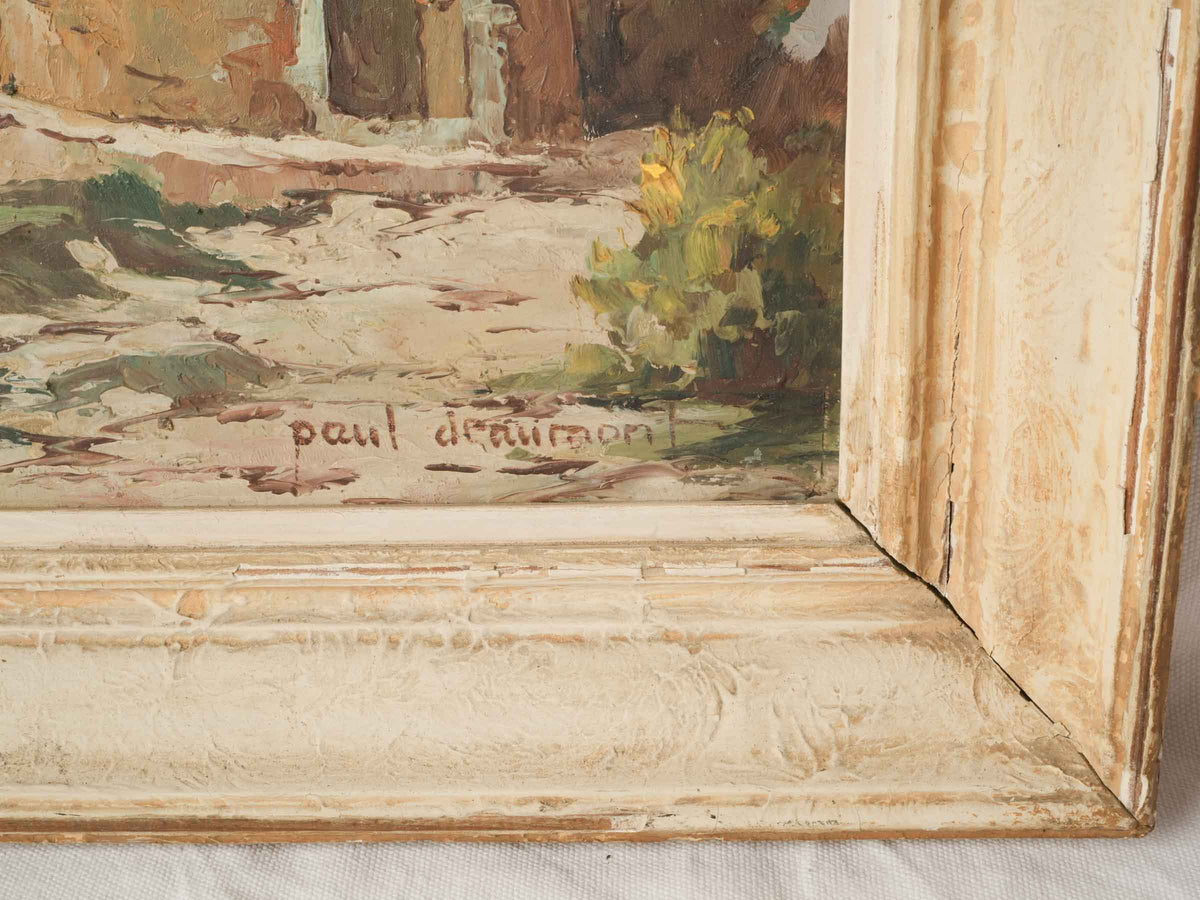 Mid-20th-Century Provençal Landscape w/ Windmill, Oil on Board - 19¾" x 27½"