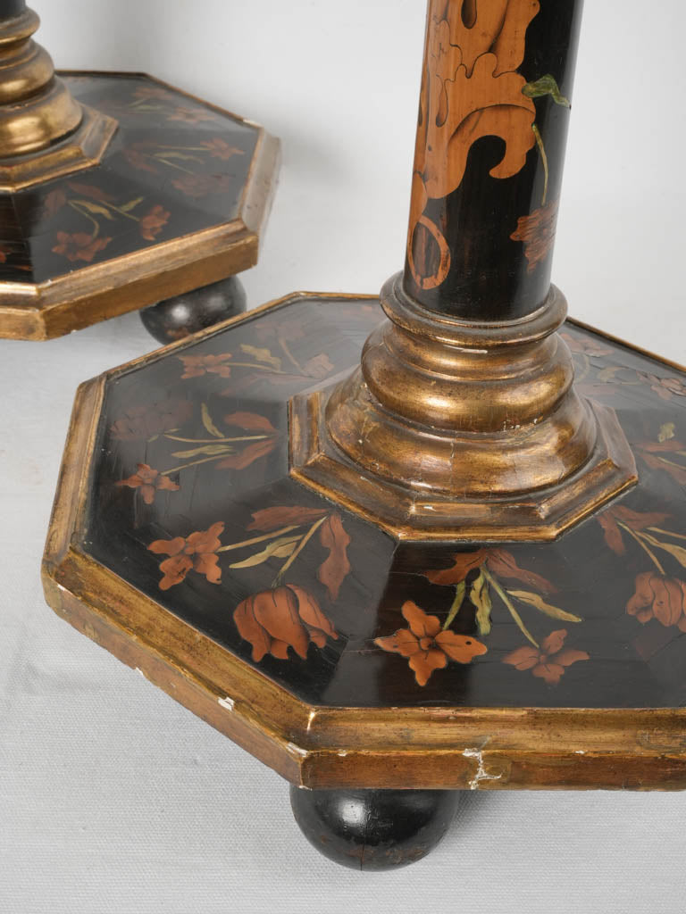 Graceful torchere marquetry drink stands