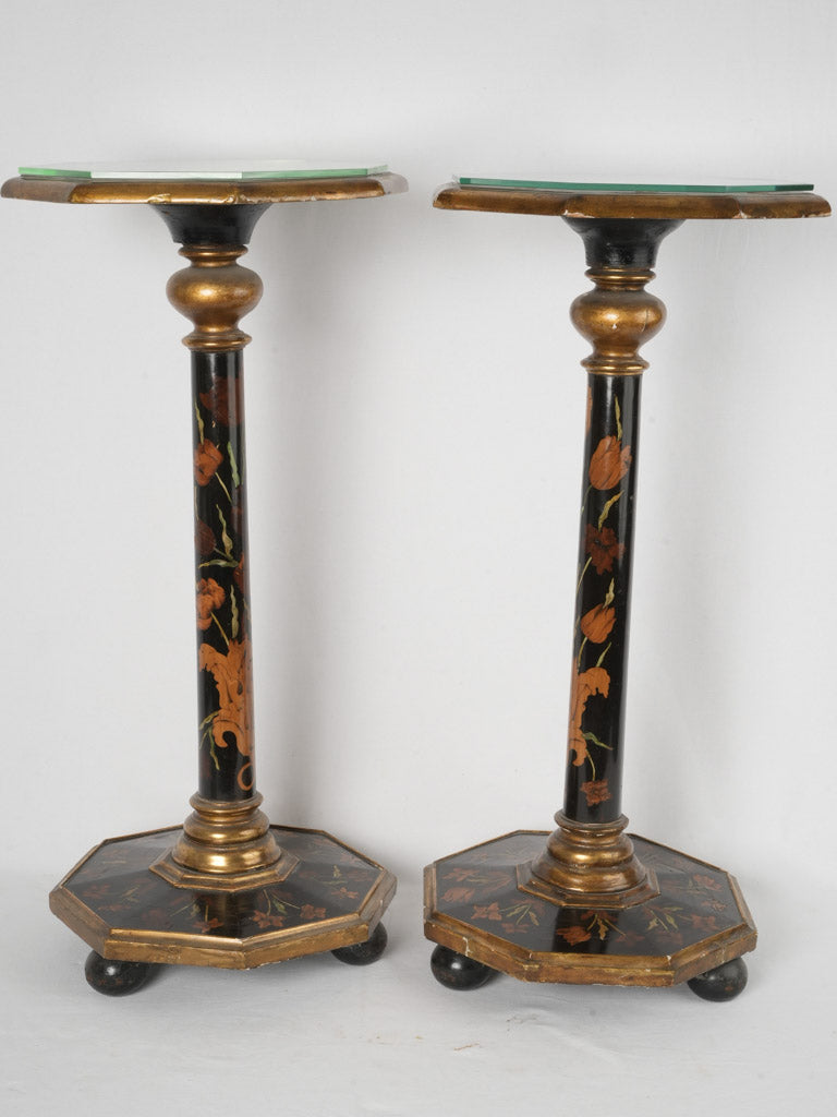 Delightful tall antique oil lamp tables