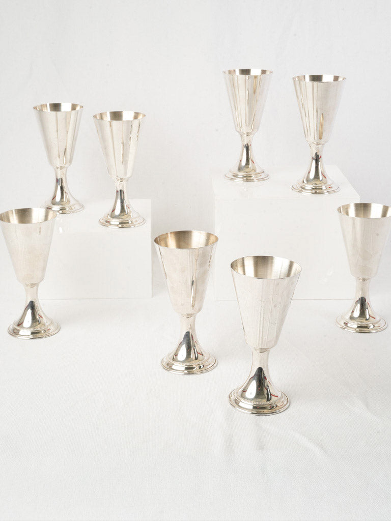Set of Eight Mid-Century British Silver-Plated Goblets - 6¼"