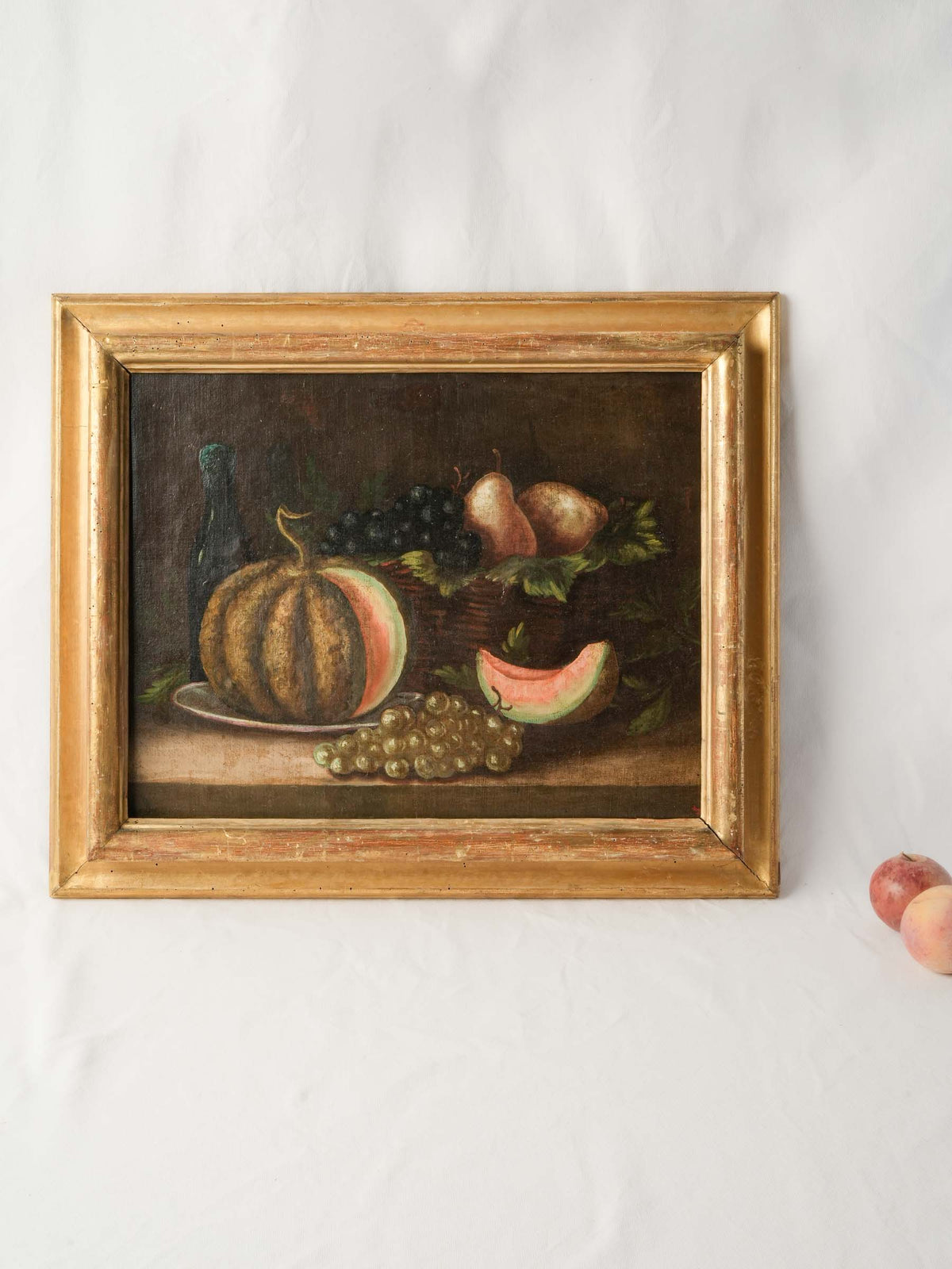18th-Century French Still Life w/ Melon and Grapes - 23¼" x 27¼"