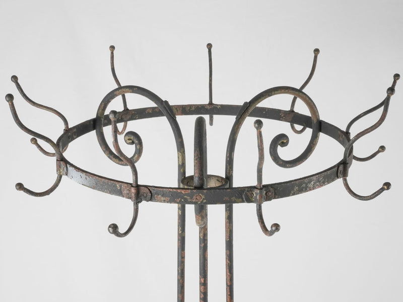 Durable wrought iron standing coat hook