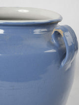 Exquisite French blue glazed crock