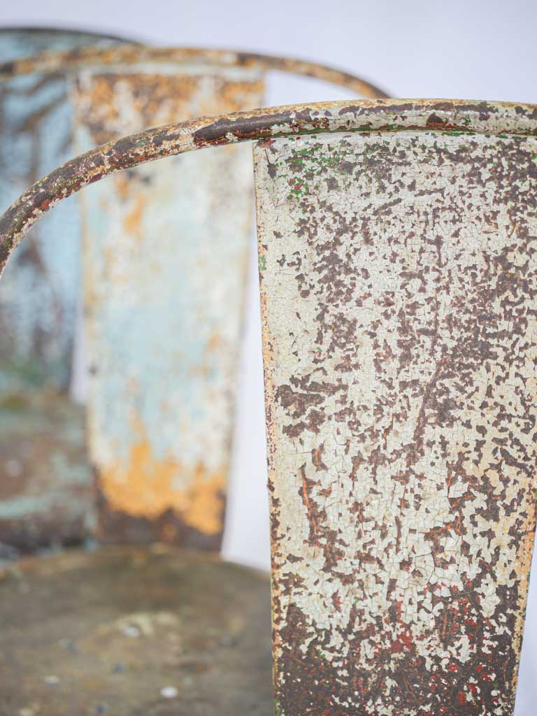 Set of Three Tolix Stacking Chairs w/ Pictorial Patina c. 1940 - 33½"