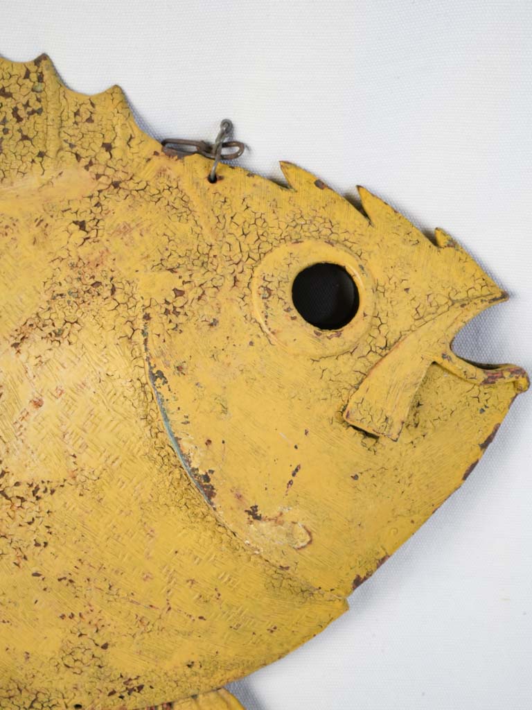 Large Antique French Restaurant Sign, Yellow Fish - 27½"