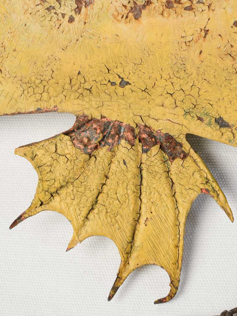 Large Antique French Restaurant Sign, Yellow Fish - 27½"