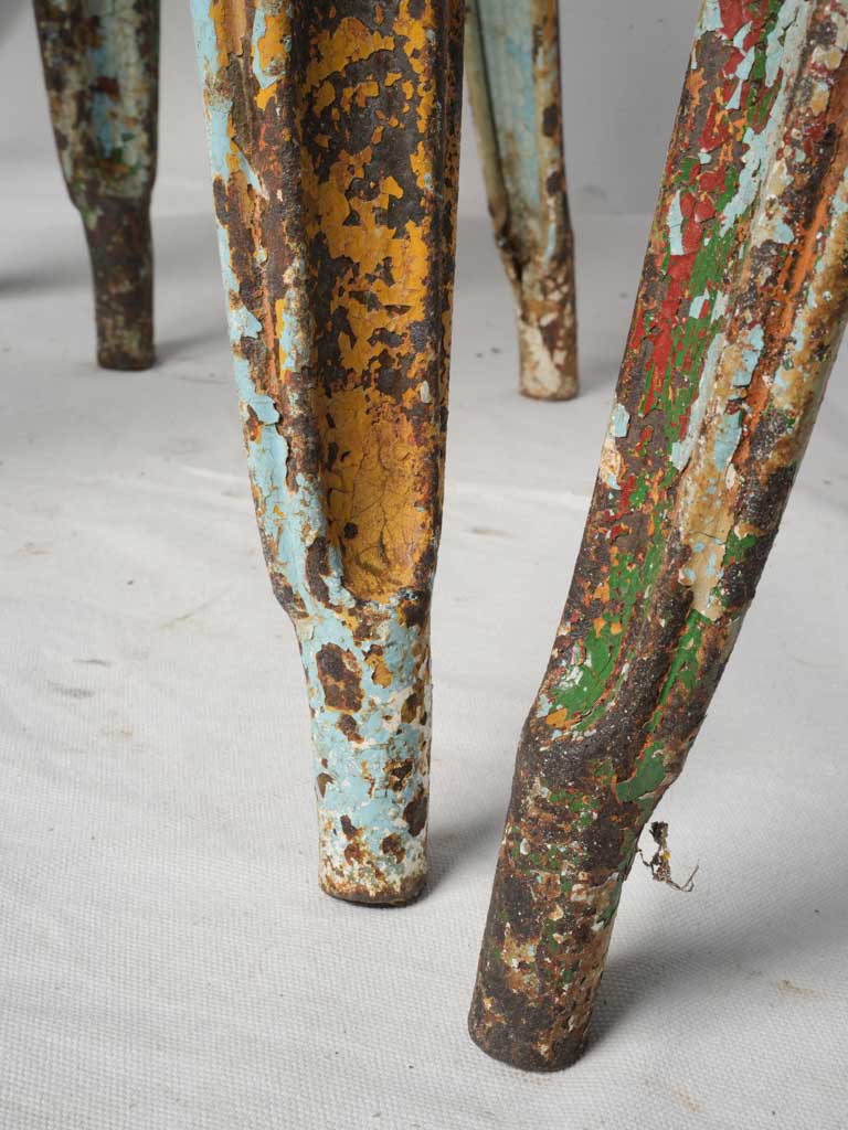Set of Three Tolix Stacking Chairs w/ Pictorial Patina c. 1940 - 33½"
