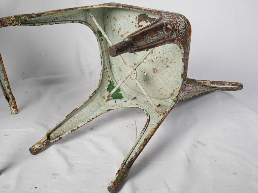 Set of Three Tolix Stacking Chairs w/ Pictorial Patina c. 1940 - 33½"