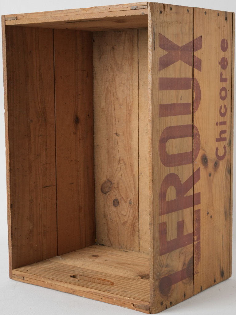 Vintage Leroux Chicorée Wooden Farmhouse Crate