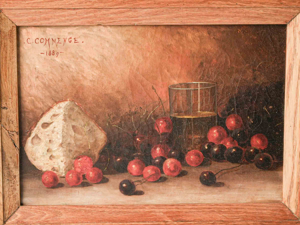 Petite French Still Life w/ Cherries, 1889 - 13¾" x 18"