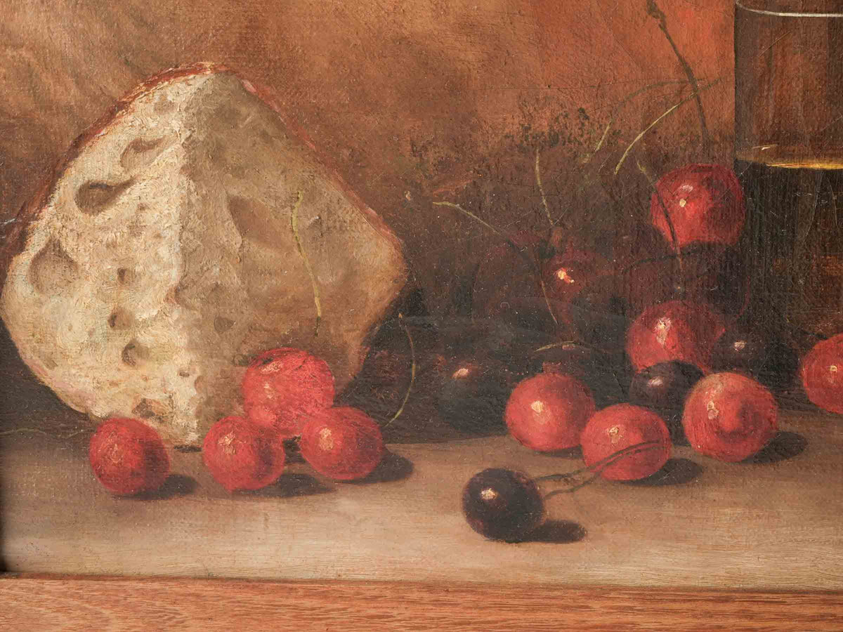 Petite French Still Life w/ Cherries, 1889 - 13¾" x 18"