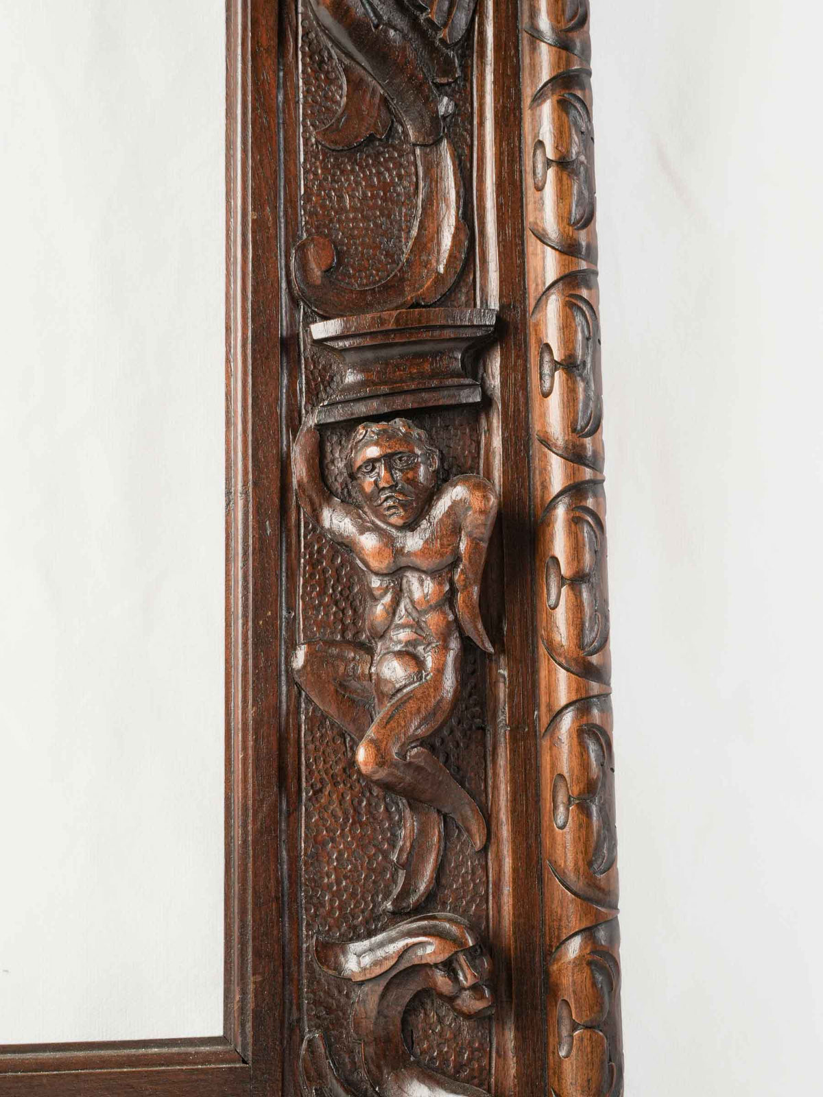 Large Antique French Carved Oak Renaissance Revival Frame - 38½" x  32¾"
