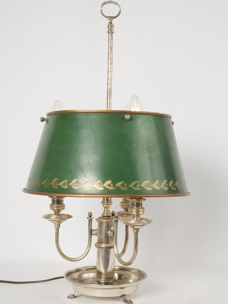 Timeless silver-plated French Bouillotte lamp