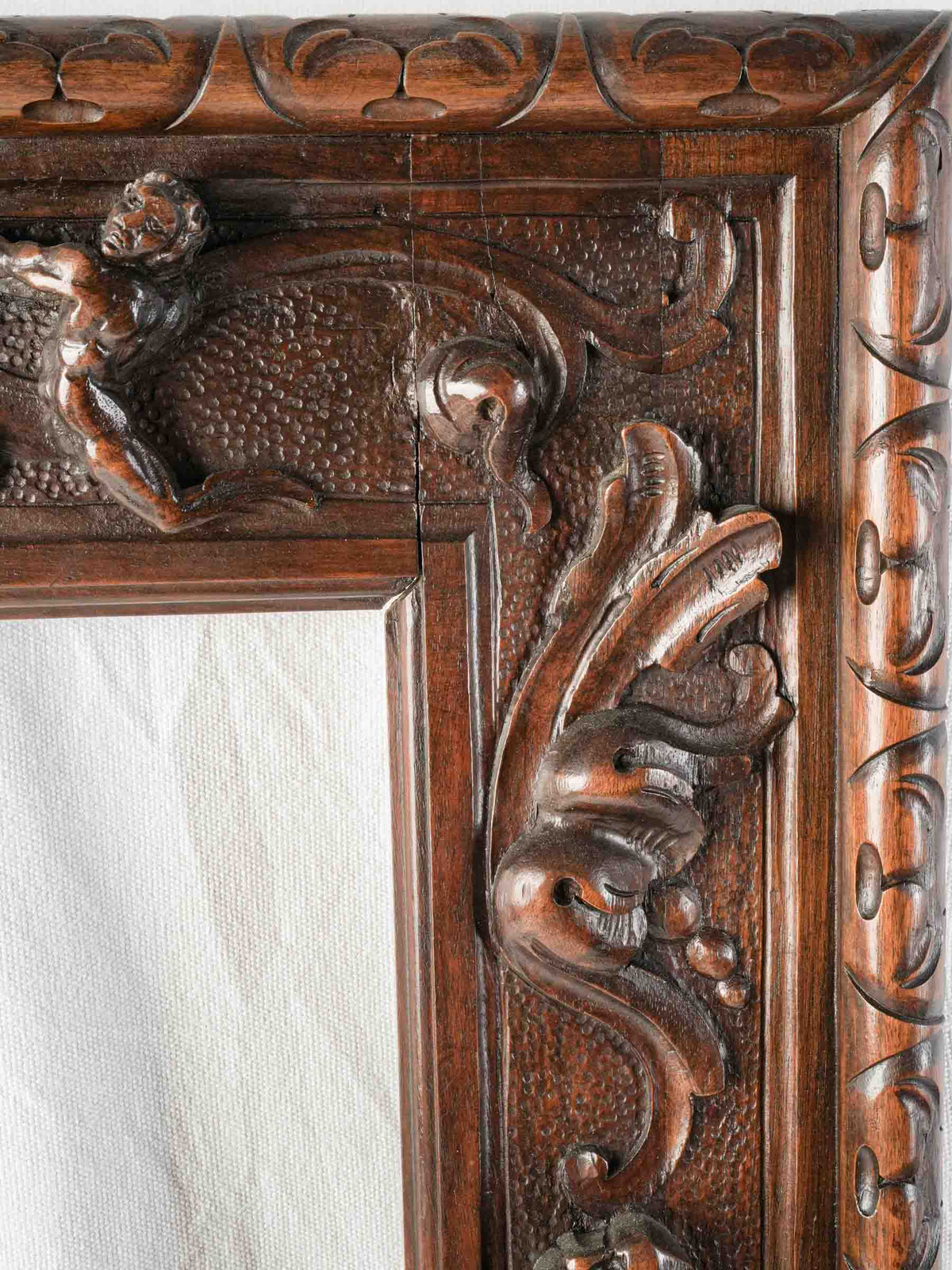 Large Antique French Carved Oak Renaissance Revival Frame - 38½" x  32¾"