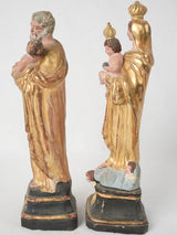 Antique gilded nativity scene figurines